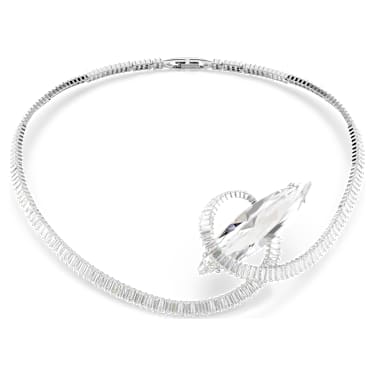 Ovratnica Matrix, Bagetni rez, Bela, Prevleka iz rodija - Swarovski, 5727039