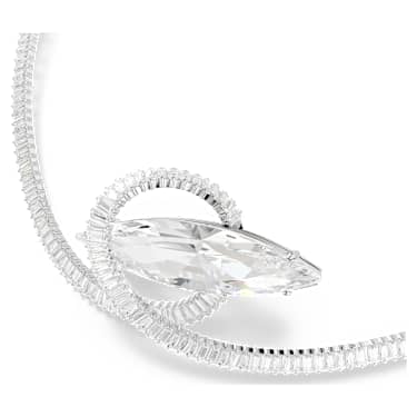 Matrix 束颈项链, 长方形切割, 白色, 镀铑 - Swarovski, 5727039