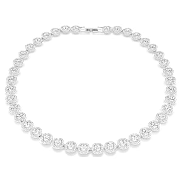 Náhrdelník Una Angelic, Kulatý výbrus, Bílá, Pokoveno rhodiem - Swarovski, 5727095