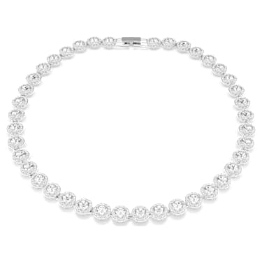 Tennisネックレス, ラウンドカット, ホワイト, ロジウム・プレーティング - Swarovski, 5727095