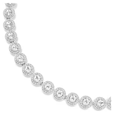 Tennisネックレス, ラウンドカット, ホワイト, ロジウム・プレーティング - Swarovski, 5727095