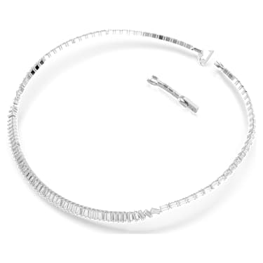 Matrix necklace, Baguette cut, White, Rhodium plated - Swarovski, 5727111