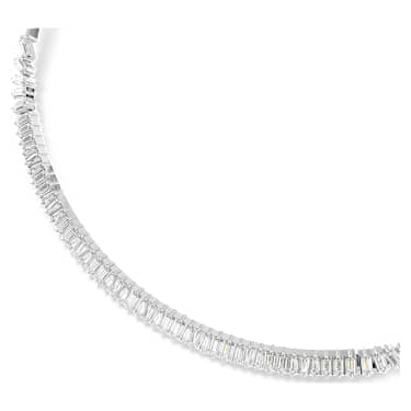 Matrix necklace, Baguette cut, White, Rhodium plated - Swarovski, 5727111