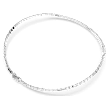 Matrix necklace, Baguette cut, White, Rhodium plated - Swarovski, 5727111