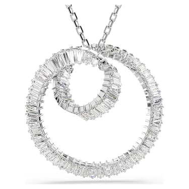 Wisiorek Matrix, Szlif schodkowy typu baguette, Biały, Powłoka z rodu - Swarovski, 5727114