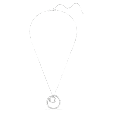 Wisiorek Matrix, Szlif schodkowy typu baguette, Biały, Powłoka z rodu - Swarovski, 5727114