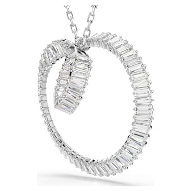 Wisiorek Matrix, Szlif schodkowy typu baguette, Biały, Powłoka z rodu - Swarovski, 5727114