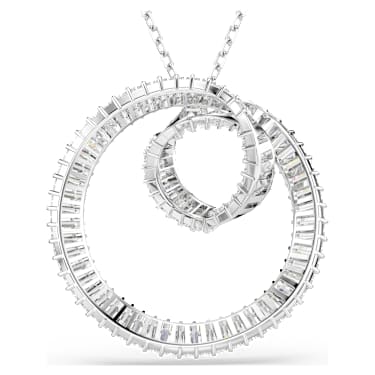 Wisiorek Matrix, Szlif schodkowy typu baguette, Biały, Powłoka z rodu - Swarovski, 5727114