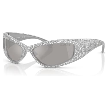 แว่นกันแดด, ทรงหน้ากาก, SK6027, โทนสีเงิน - Swarovski, 5727193