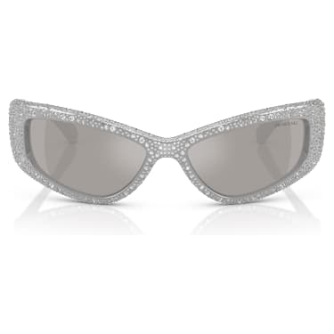 Occhiali da sole, Forma a mascherina, SK6027, Tono argentato - Swarovski, 5727193