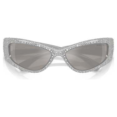 Zonnebril, Maskervorm, SK6027, Zilverkleurig - Swarovski, 5727193