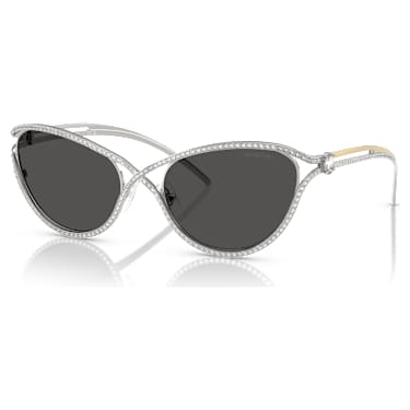 Lunettes de soleil, Style Cat-eye, SK7025, Ton argenté - Swarovski, 5727196