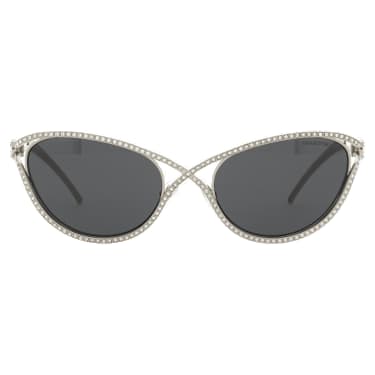 Sunglasses, Cat-eye shape, SK7025, Silver tone - Swarovski, 5727196
