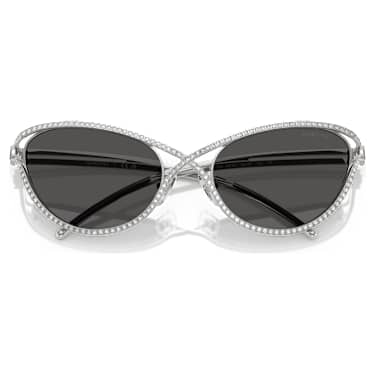Sunglasses, Cat-eye shape, SK7025, Silver tone - Swarovski, 5727196