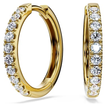 Eternity Kreolen, Im Labor gezüchtete Diamanten 0,5 ct tw, Runde Form, 18K Gelbgold - Swarovski, 5727225