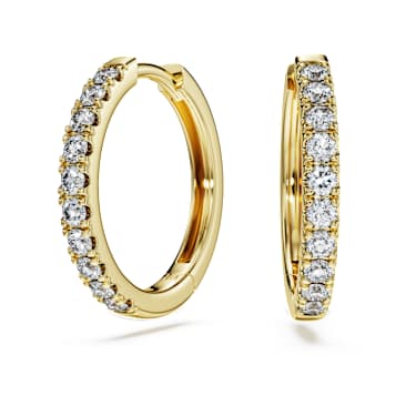 Eternity ต่างหูแบบห่วง, เพชรสังเคราะห์ 0.5 กะรัต, ทรงกลม, ทองคำ 18K - Swarovski, 5727225