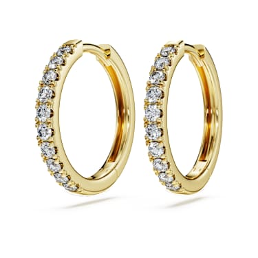 Anneaux d'oreilles Eternity, Diamants de synthèse 0,5 ct tw, Forme ronde, Or jaune 18 carats - Swarovski, 5727225