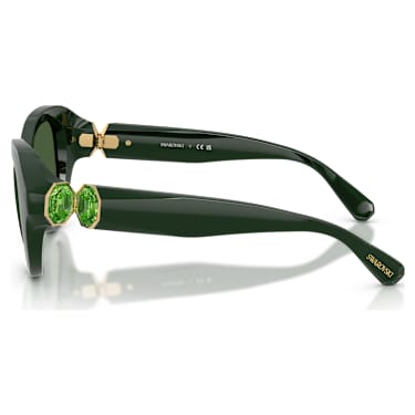 Sunglasses, Round shape, Green - Swarovski, 5727233
