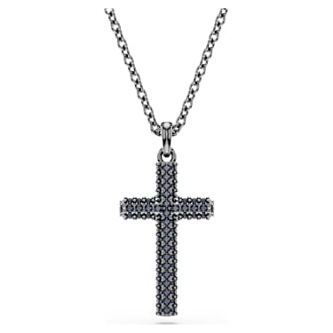 Insigne Anhänger, Kreuz, Grau, Rutheniert - Swarovski, 5727985