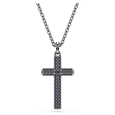 Insigne Anhänger, Kreuz, Grau, Rutheniert - Swarovski, 5727985