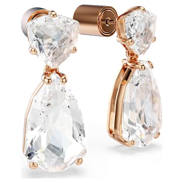 Mesmera ต่างหูทรงหยดน้ำ, เจียระไนทรงลูกแพร์, ขาว, เคลือบโทนสีโรสโกลด์ - Swarovski, 5727999