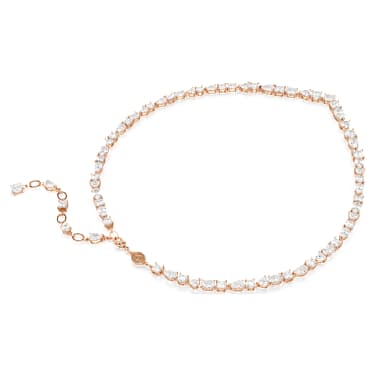 Mesmera necklace, Mixed cuts, White, Rose gold-tone plated - Swarovski, 5728001