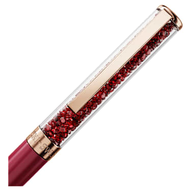 Stylo à bille Crystalline, Rouge, Laqué rose, placage de ton or rose - Swarovski, 5728337