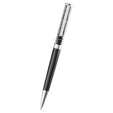 Crystalline ballpoint pen, Black, Black lacquered, Chrome plated - Swarovski, 5728338