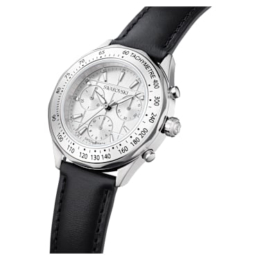 Dextera tachymetre 워치, 스위스 메이드, 레더 스트랩, 실버 톤, 스테인리스 스틸 - Swarovski, 5728378