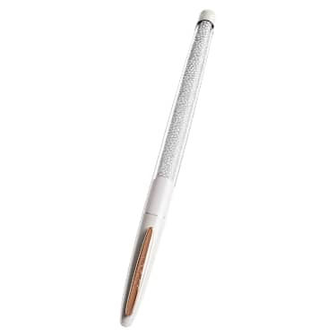 Crystalline Nova Rollerball Pen, 白色, 鍍玫瑰金色調 - Swarovski, 5728390
