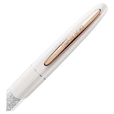 Crystalline Nova Rollerball Pen, 白色, 鍍玫瑰金色調 - Swarovski, 5728390