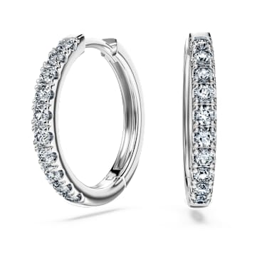 Eternity Kreolen, Im Labor gezüchtete Diamanten 0,56 ct tw, Runde Form, Sterlingsilber - Swarovski, 5728556