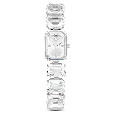 Watch, Octagon cut bracelet, White, Stainless steel - Swarovski, 5729182