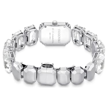 Watch, Octagon cut bracelet, White, Stainless steel - Swarovski, 5729182