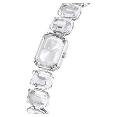 Watch, Octagon cut bracelet, White, Stainless steel - Swarovski, 5729182