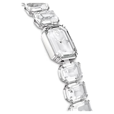 Watch, Octagon cut bracelet, White, Stainless steel - Swarovski, 5729182