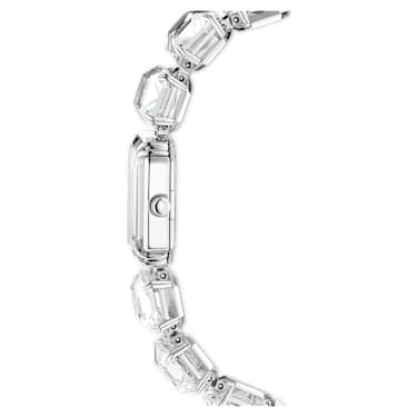 Watch, Octagon cut bracelet, White, Stainless steel - Swarovski, 5729182