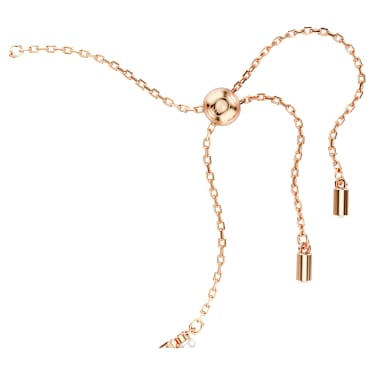 Matrix Bileklik, Kristal inci, Yuvarlak kesimler, Beyaz, Pembe altın rengi kaplama - Swarovski, 5729506