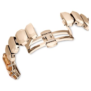 Reloj, Pulsera de talla octogonal, Marrón, Acabado tono oro champán - Swarovski, 5729841
