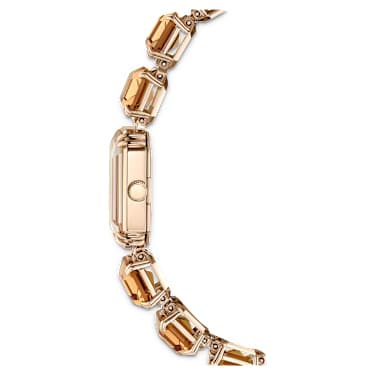 Reloj, Pulsera de talla octogonal, Marrón, Acabado tono oro champán - Swarovski, 5729841