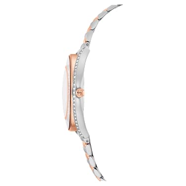 Hodinky Crystalline aura, Vyrobeno ve Švýcarsku, Kovový náramek, Odstín růžového zlata, Povrchová úprava použitím směsi kovů - Swarovski, 5730162