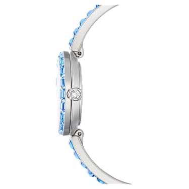 Matrix bangle horloge, Swiss Made, Kristallen armband, Blauw, Roestvrij staal - Swarovski, 5730172