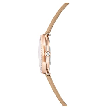 Dextera octagon 手錶, 瑞士製造, 真皮錶帶, 咖啡色, 玫瑰金色潤飾 - Swarovski, 5730184