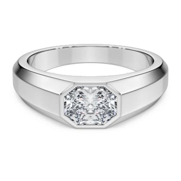 Octagon 밴드 링, 랩 그로운 다이아몬드 1.0ct tw, 옥타곤 쉐입, 18K 화이트 골드 - Swarovski, 5730218