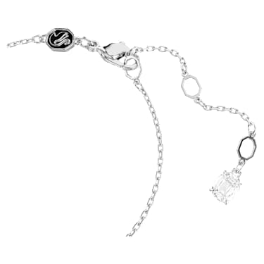 Idyllia armband, Verschillende slijpvormen, Veer, Blauw, Rodium toplaag - Swarovski, 5730359