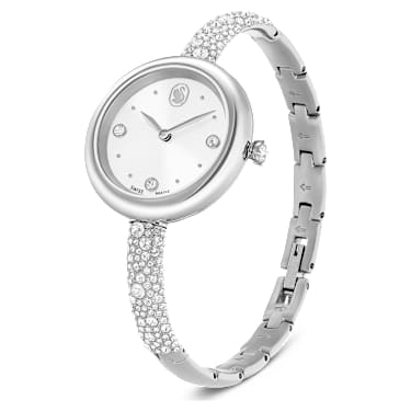 Montre Sublima bangle, Fabriqué en Suisse, Bracelet en métal, Ton argenté, Acier inoxydable - Swarovski, 5730369