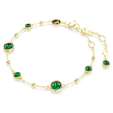 Imber Armband, Rundschliff, Grün, Goldlegierungsschicht - Swarovski, 5730676