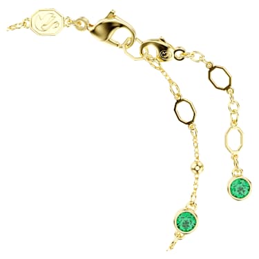 Imber bracelet, Round cut, Green, 18K gold finish - Swarovski, 5730676