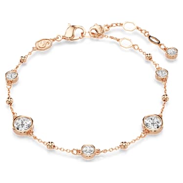 Pulsera Imber, Talla redonda, Blanca, Acabado en oro rosa de 18 quilates - Swarovski, 5730677