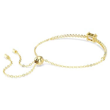 Matrix Tennis bracelet, Mixed cuts, Caramel, Gold-tone plated - Swarovski, 5730699